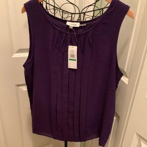 Calvin Klein Purple Blouse Neckline Sz L  NWT